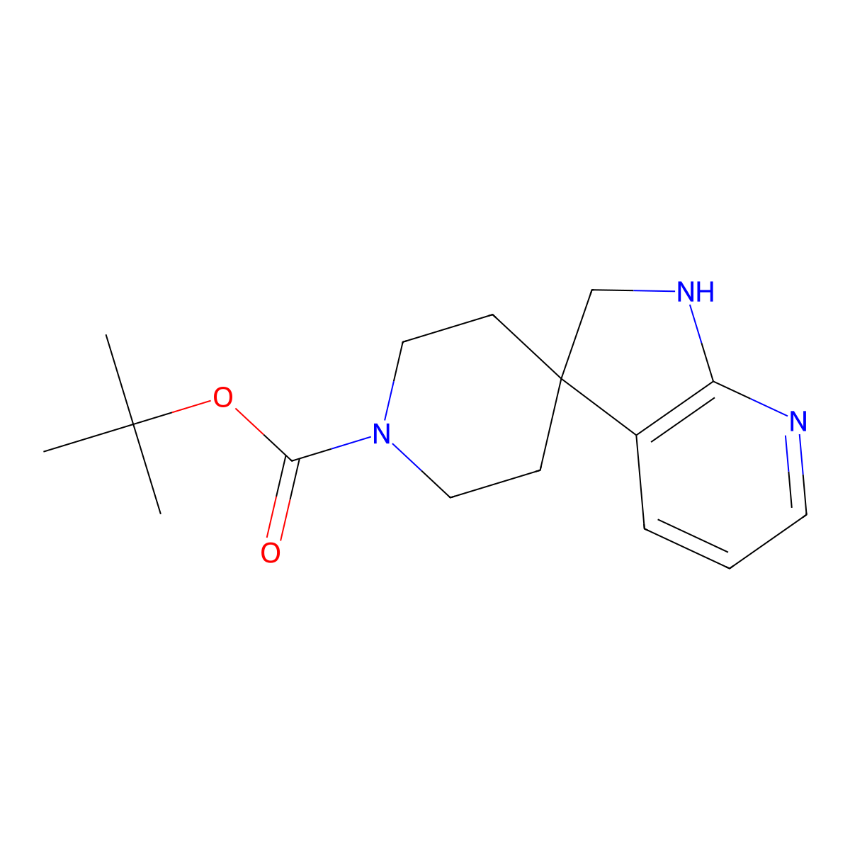 tert-Butyl 1',2'-dihydrospiro[piperidine-4,3'-pyrrolo[2,3-b]pyridine]-1-carboxylate molecular structure, CAS 857730-07-5