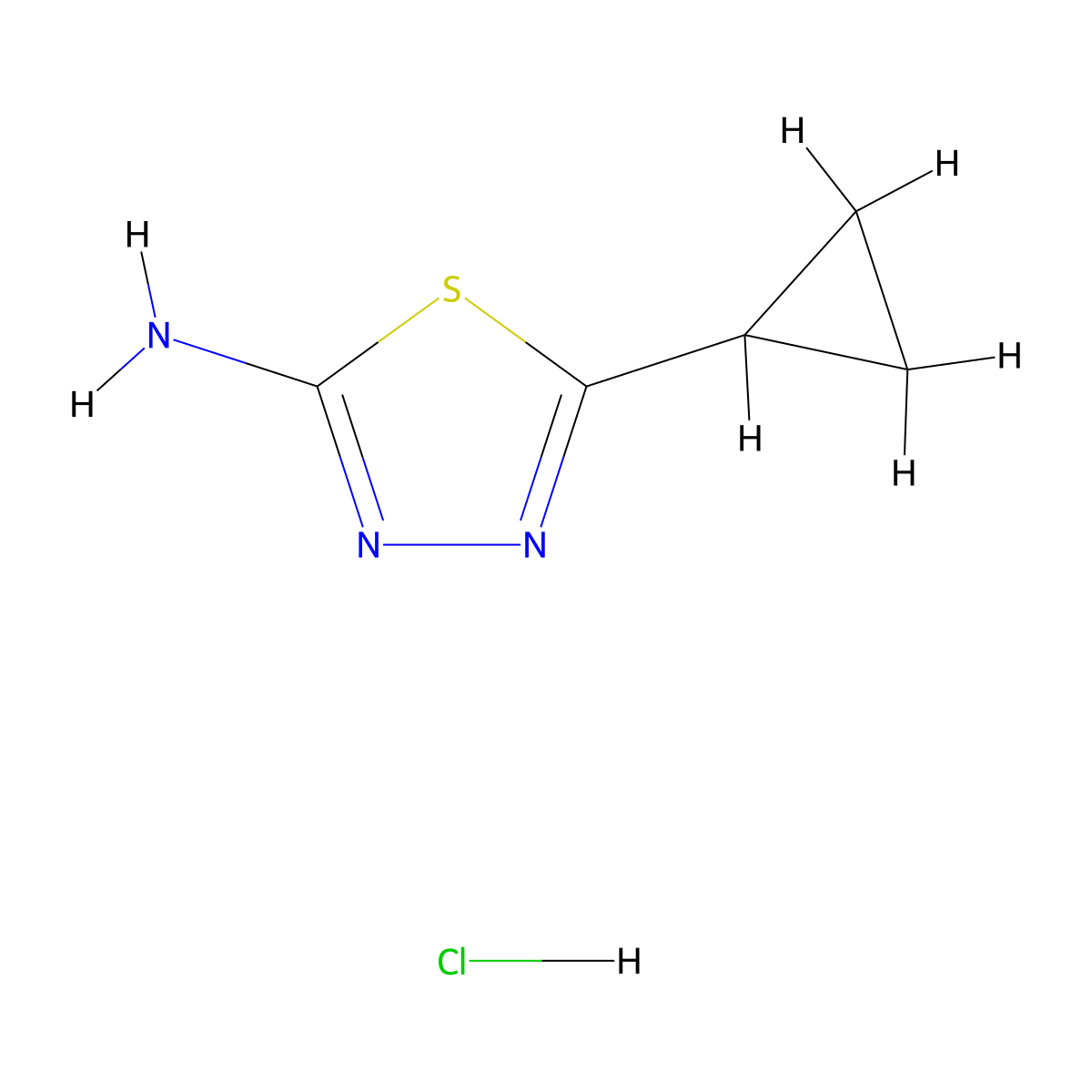 5-Cyclopropyl-1,3,4-thiadiazol-2-amine hydrochloride molecular structure, CAS 857748-65-3