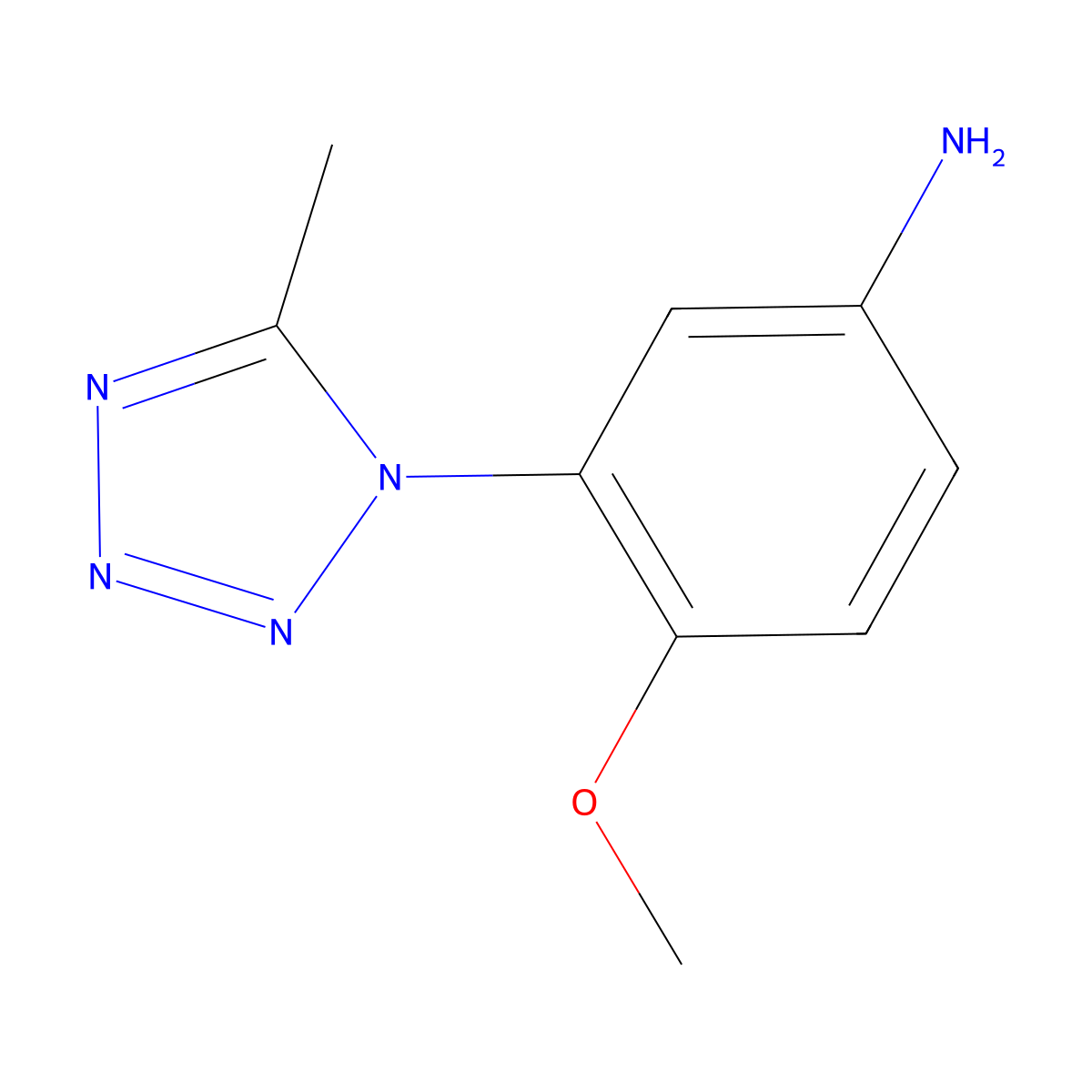 4-methoxy-3-(5-methyl-1H-1,2,3,4-tetrazol-1-yl)aniline molecular structure, CAS 857751-18-9
