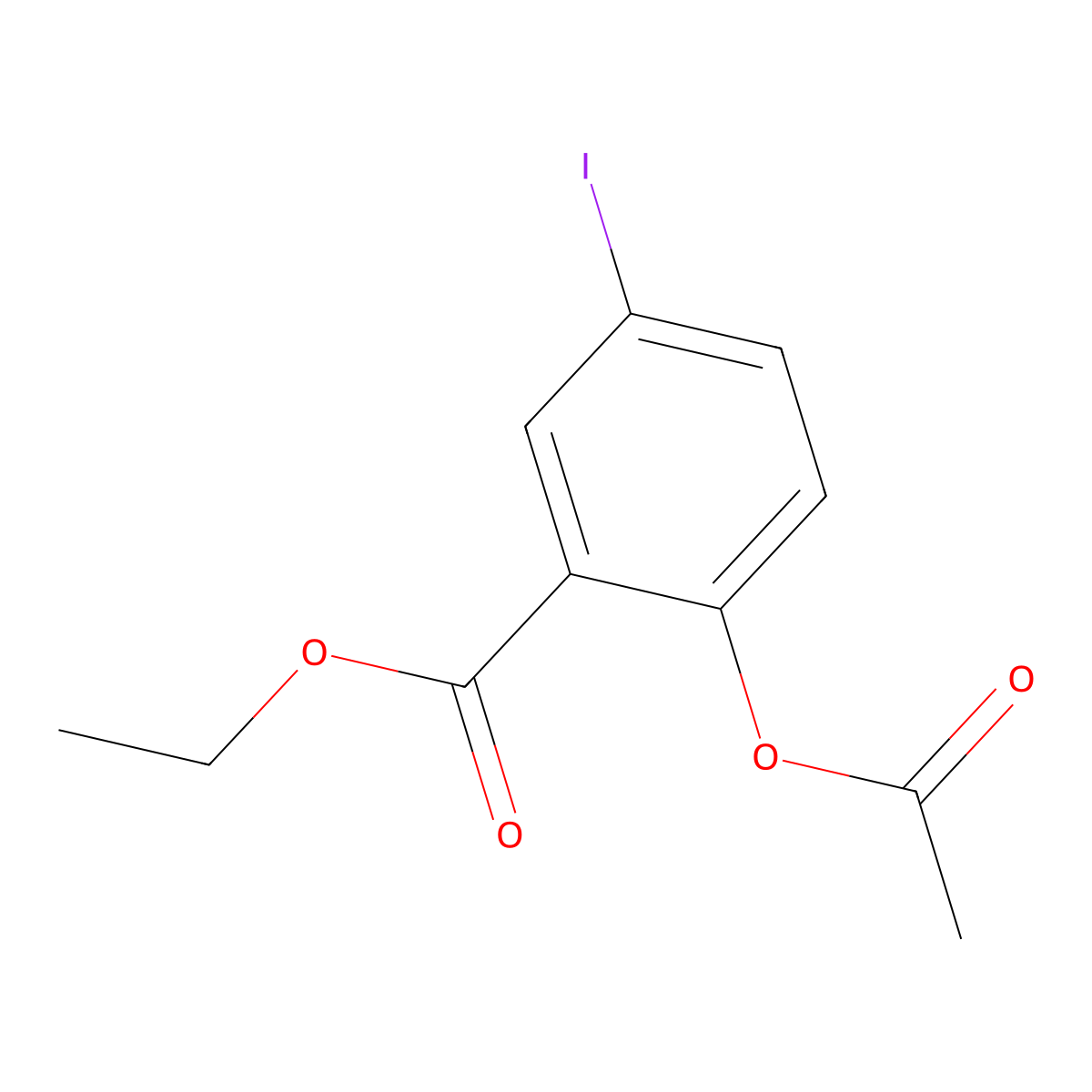 Ethyl 2-acetoxy-5-iodobenzoate molecular structure, CAS 857755-86-3