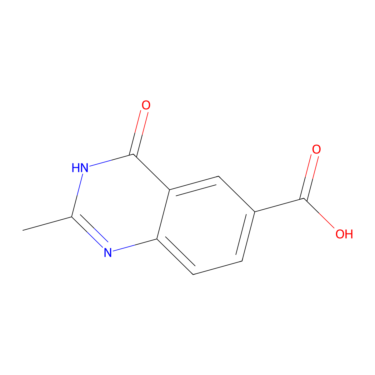 2-Methyl-4-oxo-3,4-dihydroquinazoline-6-carboxylic acid molecular structure, CAS 857759-75-2