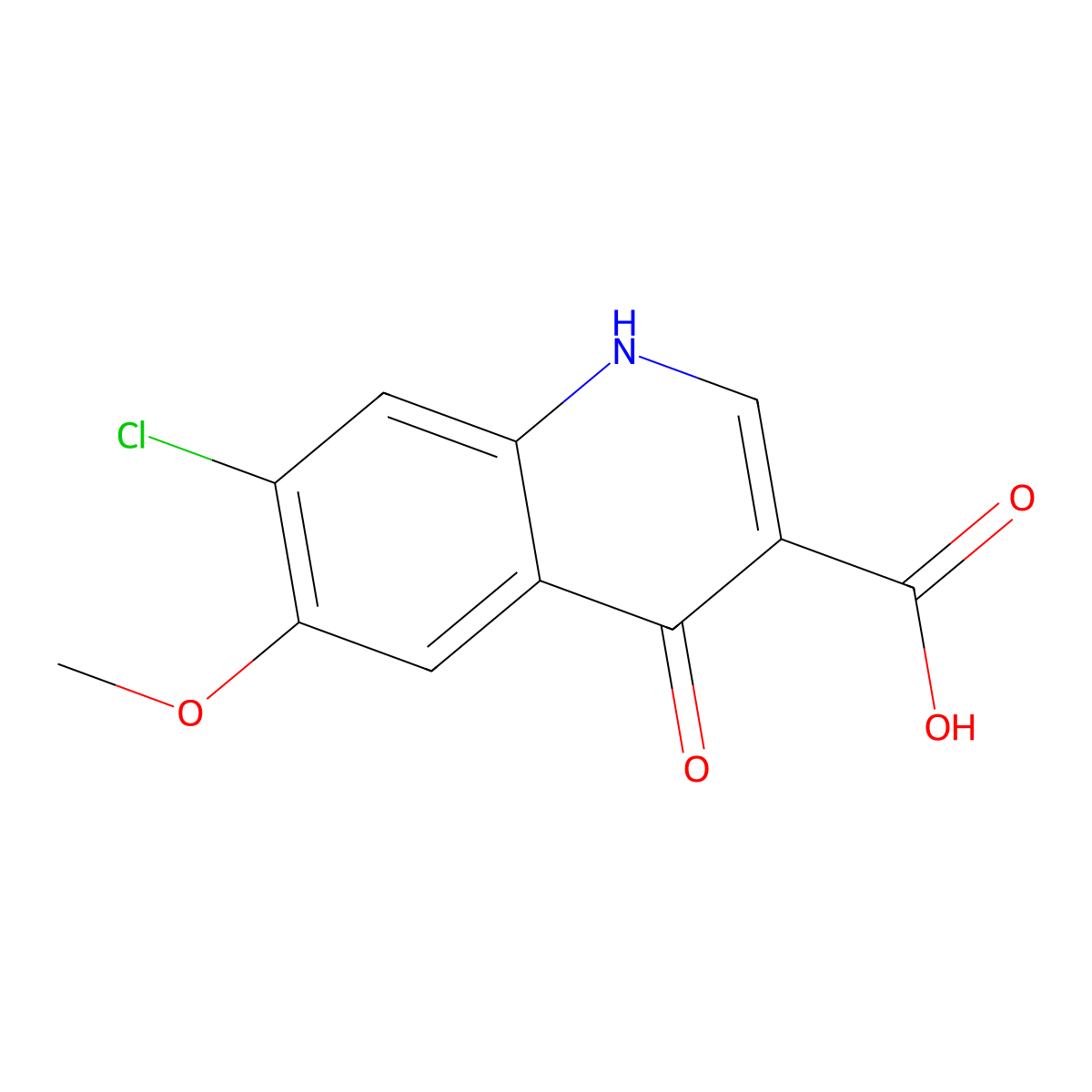 7-Chloro-6-methoxy-4-oxo-1,4-dihydroquinoline-3-carboxylic acid molecular structure, CAS 857762-59-5