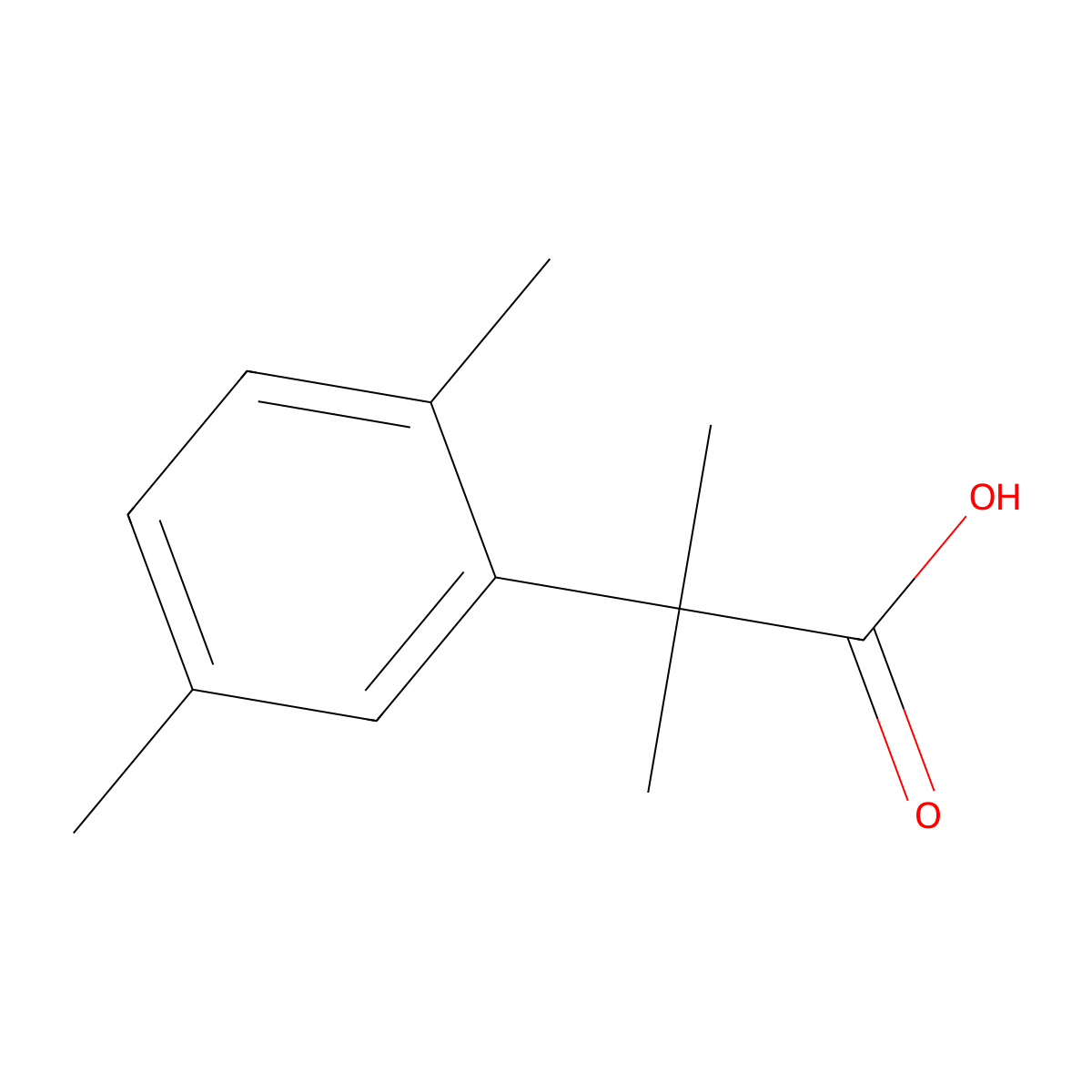 2-(2,5-Dimethylphenyl)-2-methylpropanoic acid molecular structure, CAS 857768-30-0