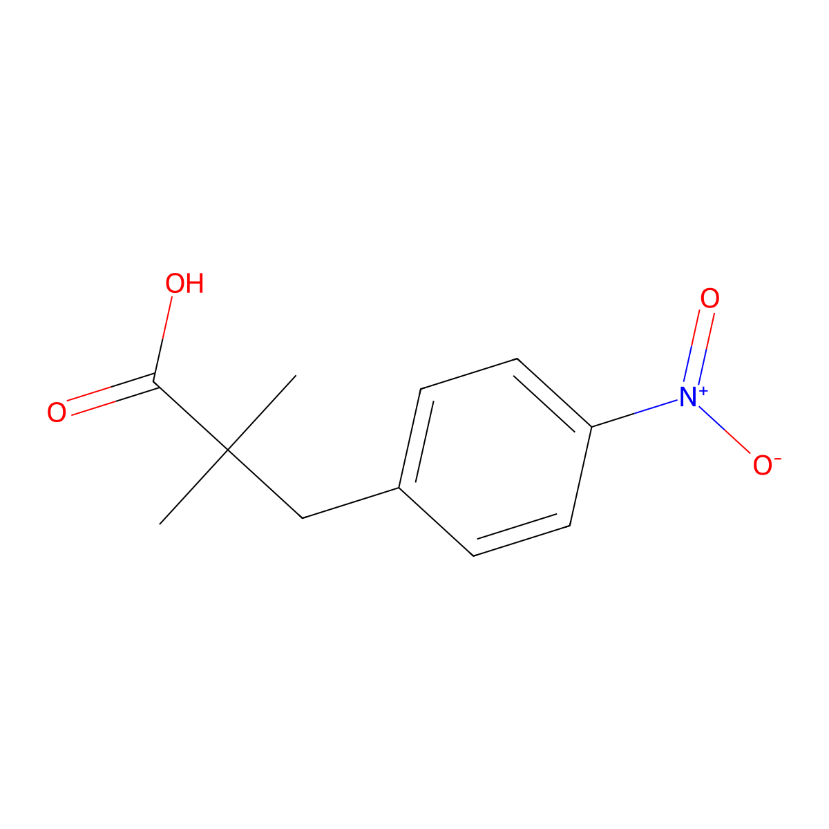 2,2-Dimethyl-3-(4-nitrophenyl)propanoic acid molecular structure, CAS 857771-08-5