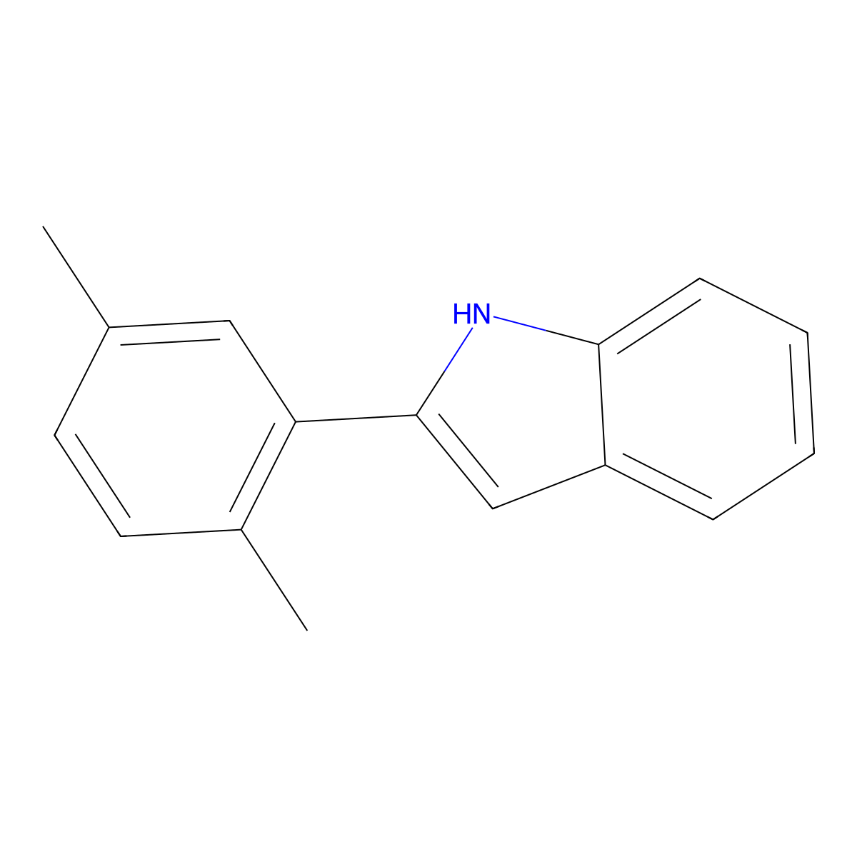 2-(2,5-dimethylphenyl)-1H-indole molecular structure, CAS 857776-47-7