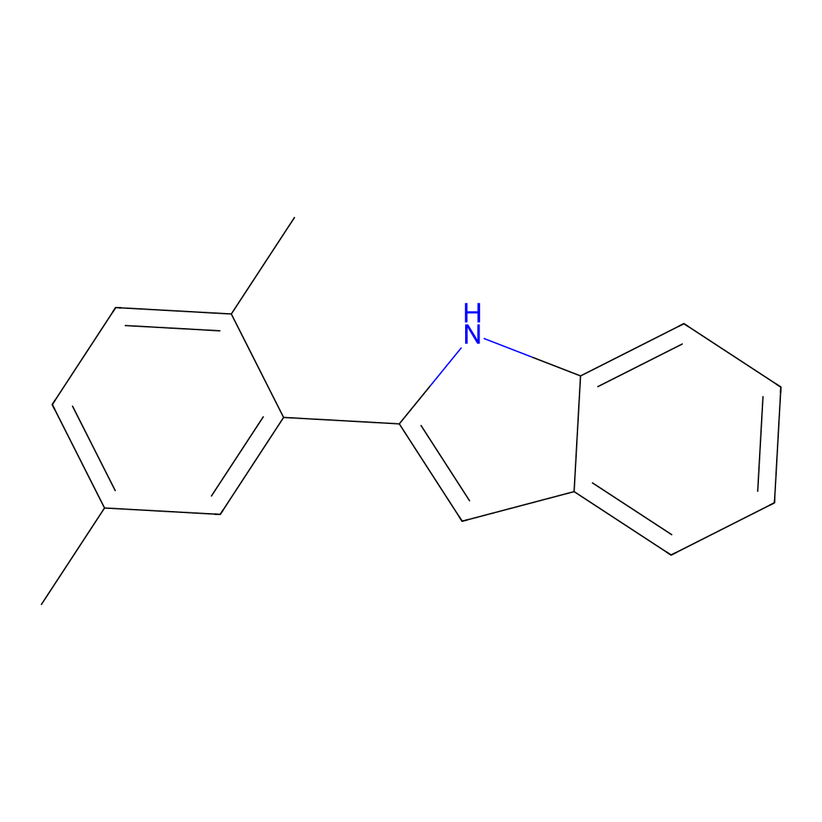 2-(2,5-dimethylphenyl)-1H-indole molecular structure, CAS 857776-47-7