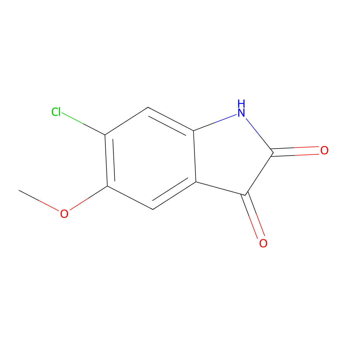 6-Chloro-5-methoxyindoline-2,3-dione molecular structure, CAS 85778-01-4