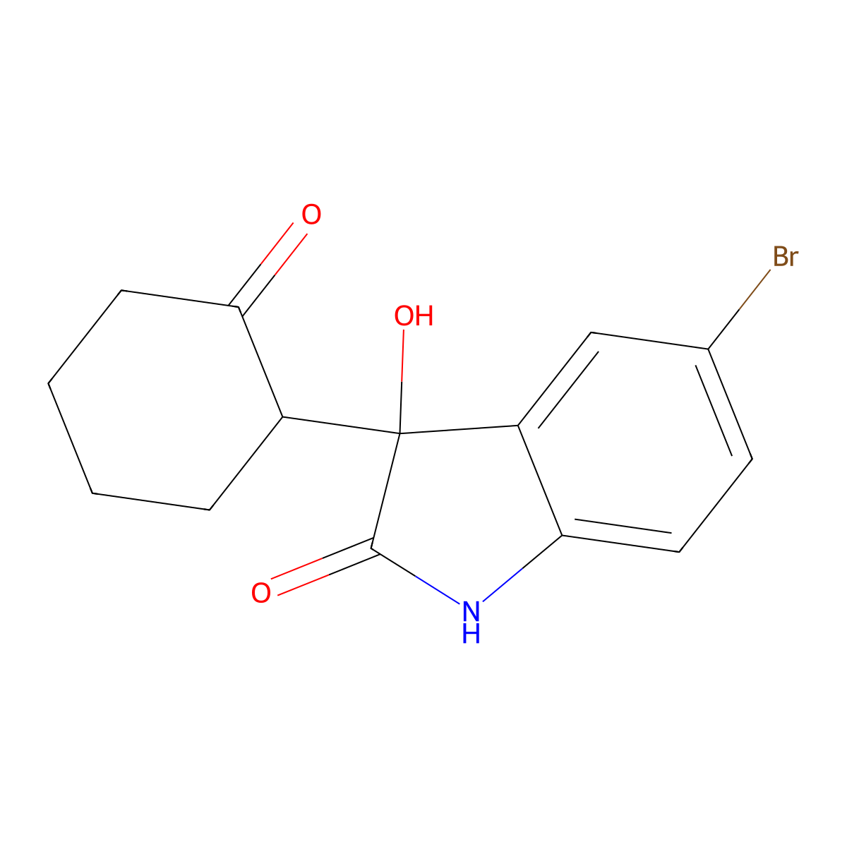 5-Bromo-3-hydroxy-3-(2-oxocyclohexyl)indolin-2-one molecular structure, CAS 85778-03-6