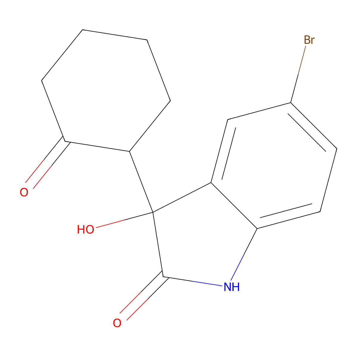 5-Bromo-3-hydroxy-3-(2-oxocyclohexyl)indolin-2-one molecular structure, CAS 85778-03-6