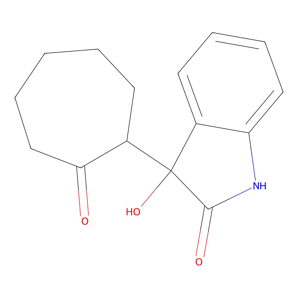 3-Hydroxy-3-(2-oxocycloheptyl)indolin-2-one molecular structure, CAS 85778-18-3