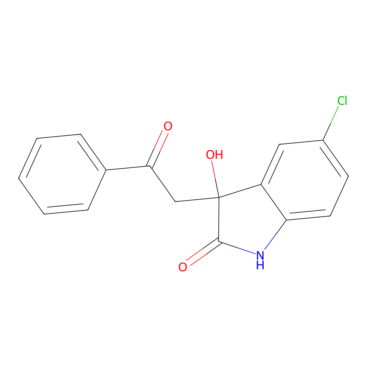 5-Chloro-3-hydroxy-3-(2-oxo-2-phenylethyl)indolin-2-one molecular structure, CAS 85778-41-2