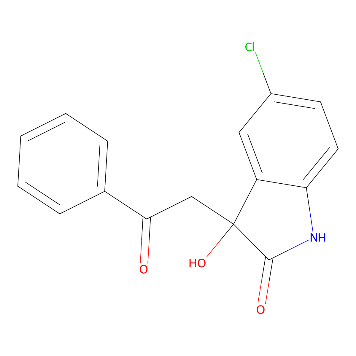 5-Chloro-3-hydroxy-3-(2-oxo-2-phenylethyl)indolin-2-one molecular structure, CAS 85778-41-2