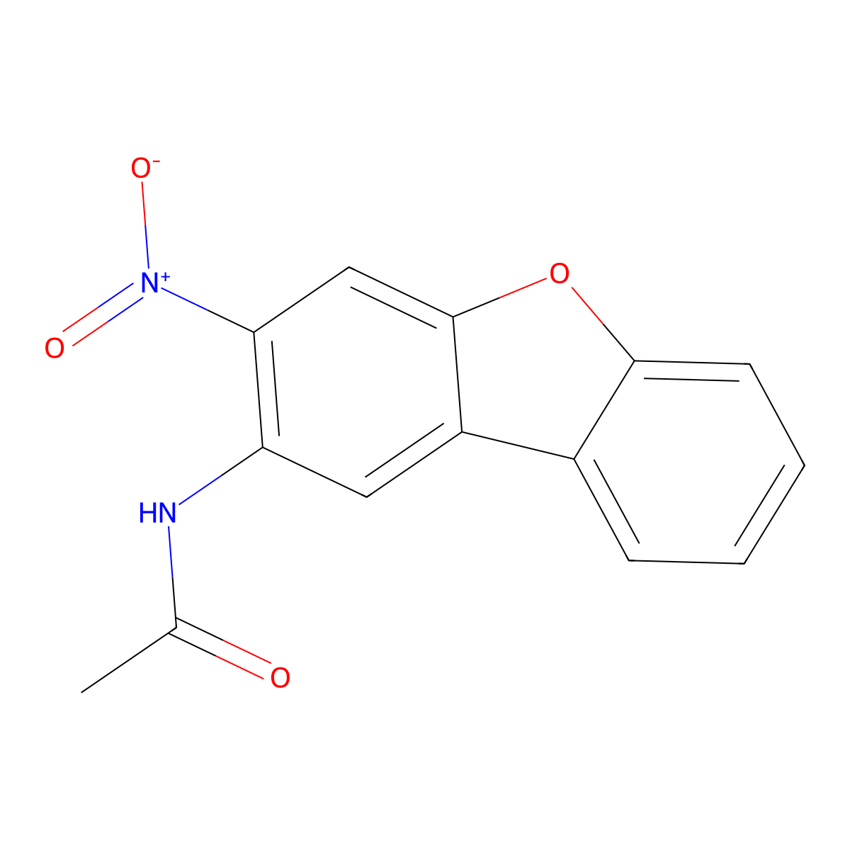 N-(3-nitrodibenzo[b,d]furan-2-yl)acetamide molecular structure, CAS 857785-14-9