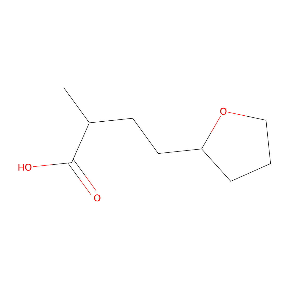 2-Methyl-4-(oxolan-2-yl)butanoic acid molecular structure, CAS 857789-92-5