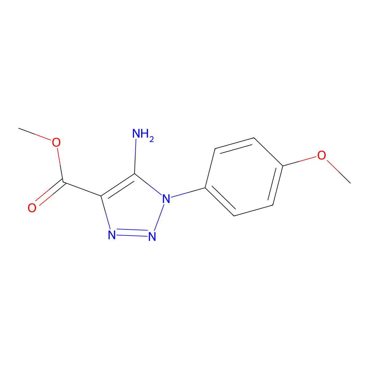 methyl 5-amino-1-(4-methoxyphenyl)-1H-1,2,3-triazole-4-carboxylate molecular structure, CAS 85779-74-4