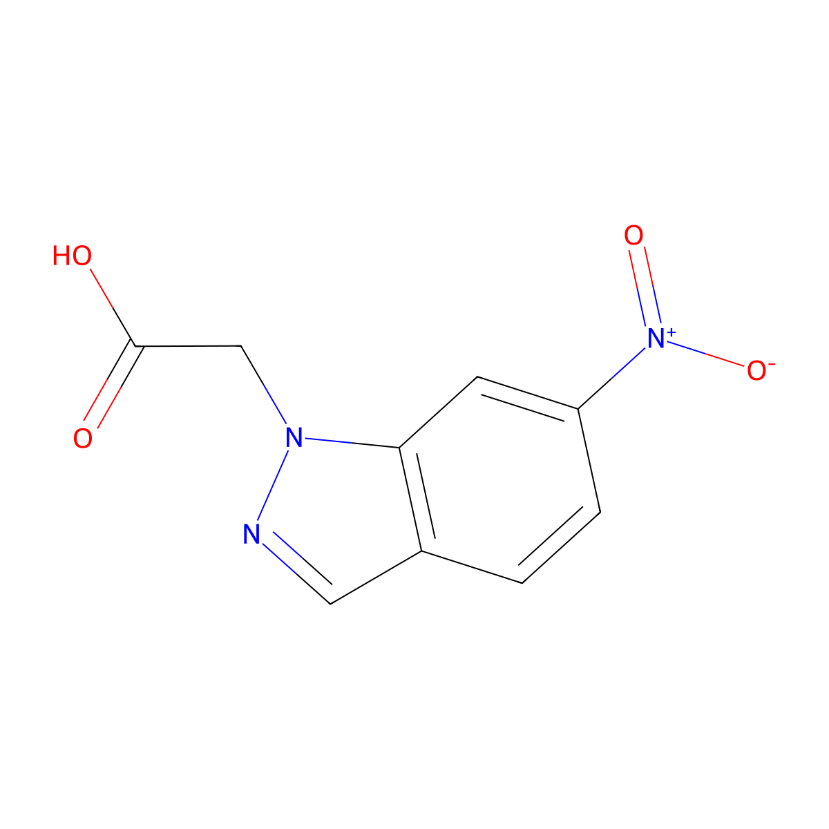 2-(6-nitro-1H-indazol-1-yl)acetic acid molecular structure, CAS 857801-04-8