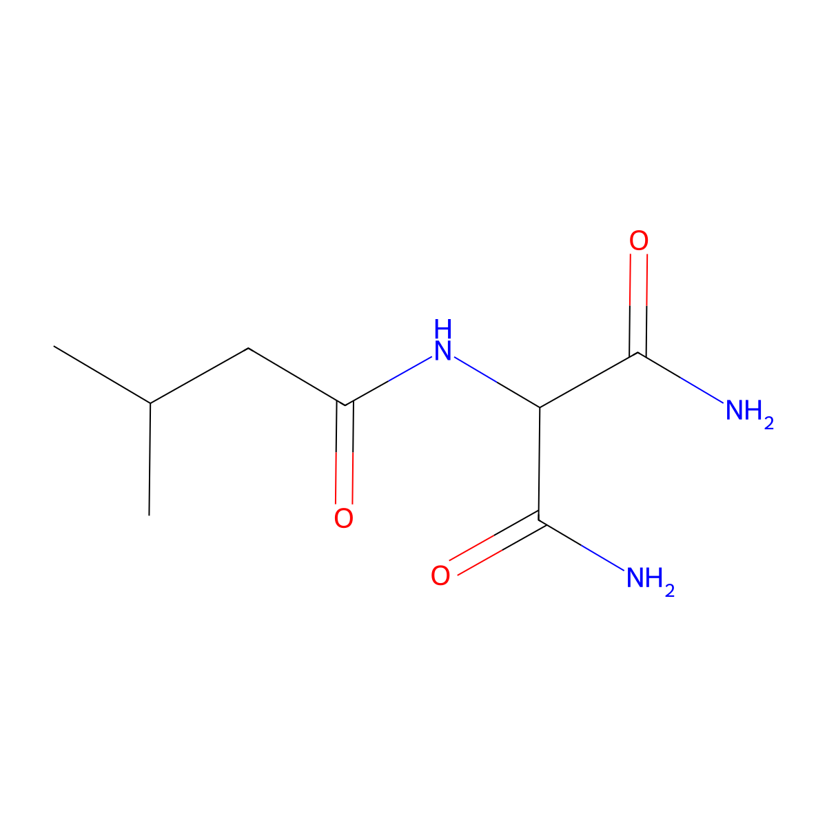2-(3-Methylbutanamido)propanediamide molecular structure, CAS 857802-41-6
