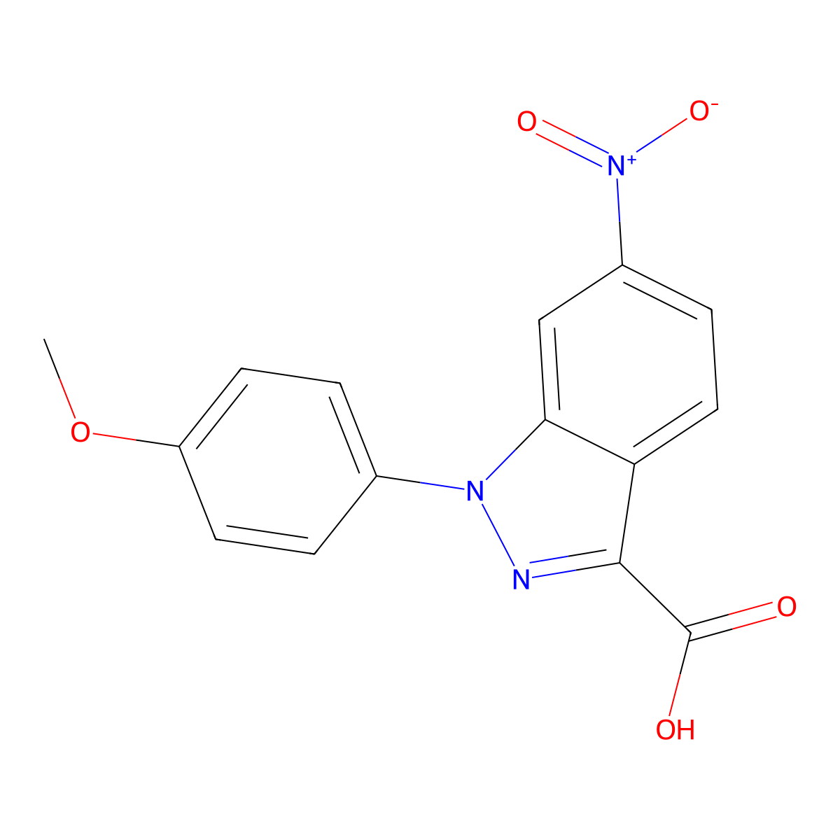 1-(4-methoxyphenyl)-6-nitro-1H-indazole-3-carboxylic acid molecular structure, CAS 857806-89-4