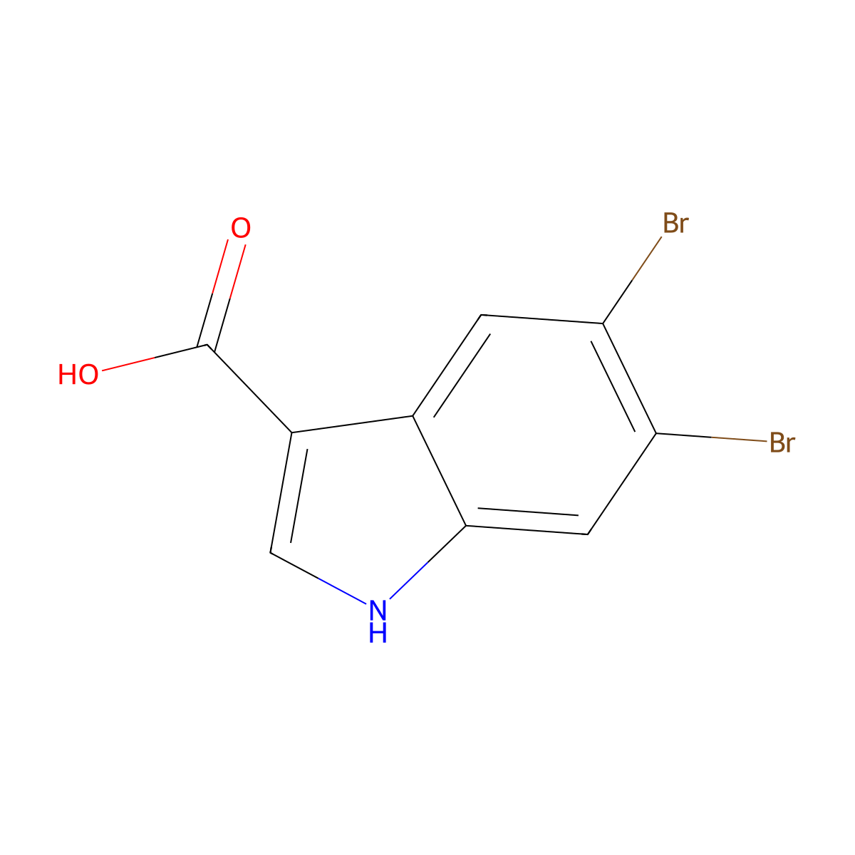 5,6-dibromo-1H-indole-3-carboxylic Acid molecular structure, CAS 857809-64-4