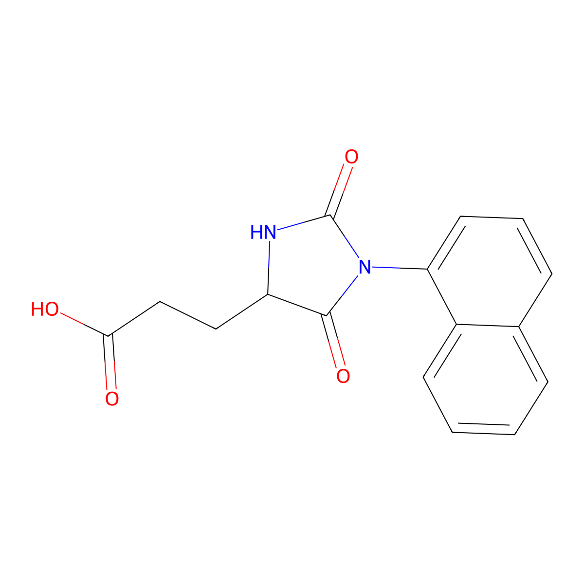 3-[1-(Naphthalen-1-yl)-2,5-dioxoimidazolidin-4-yl]propanoic acid molecular structure, CAS 857812-10-3