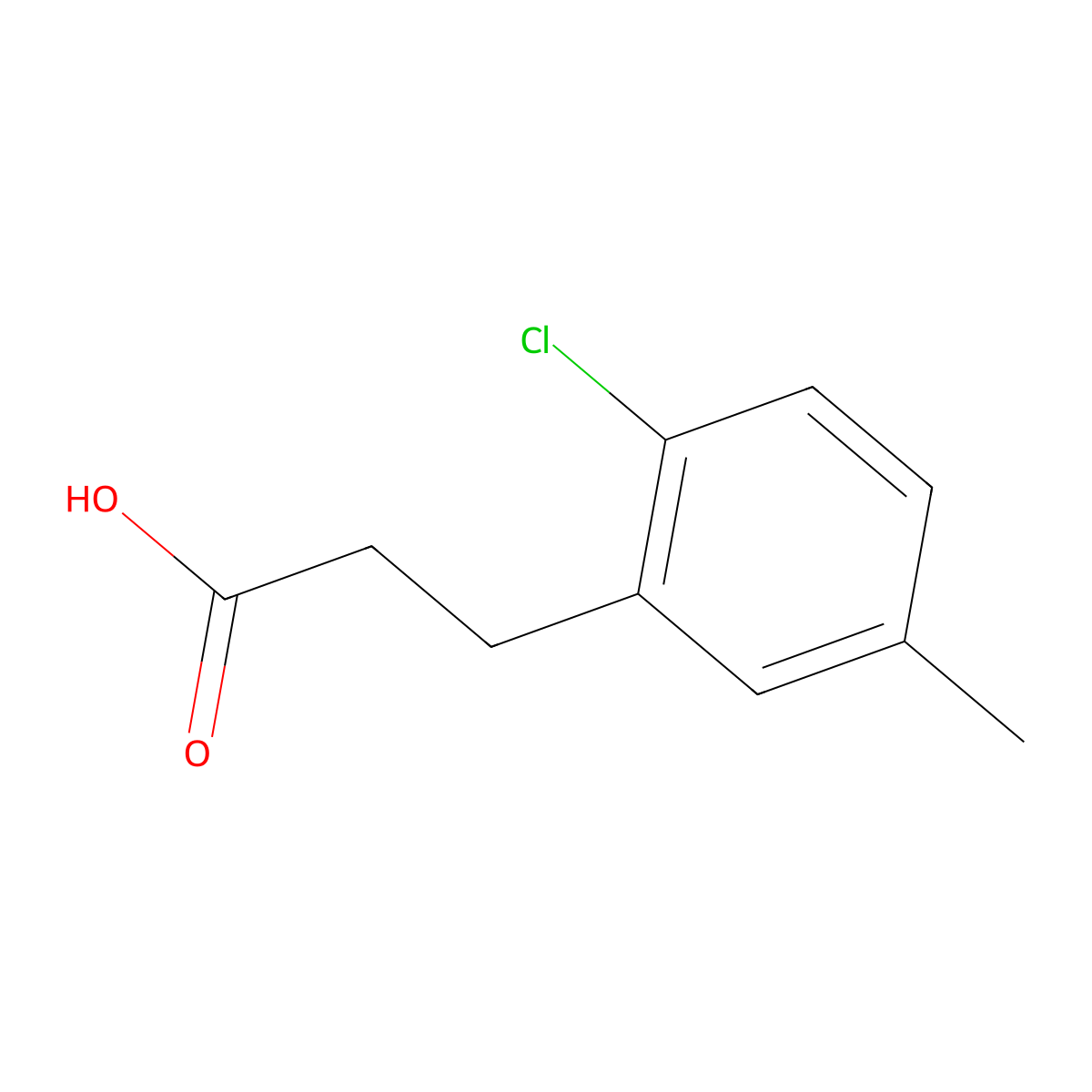 3-(2-Chloro-5-methylphenyl)propanoic acid molecular structure, CAS 857813-98-0