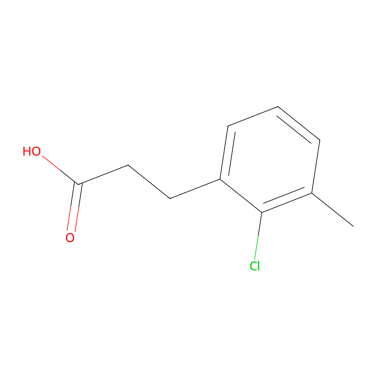 3-(2-Chloro-3-methylphenyl)propanoic acid molecular structure, CAS 857814-00-7