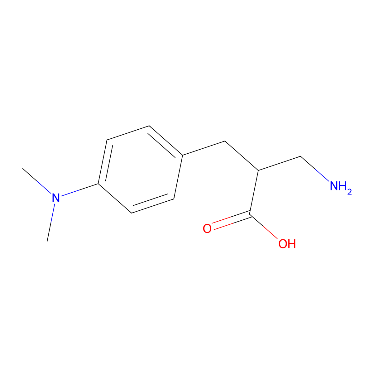 3-Amino-2-{[4-(dimethylamino)phenyl]methyl}propanoic acid molecular structure, CAS 857814-57-4