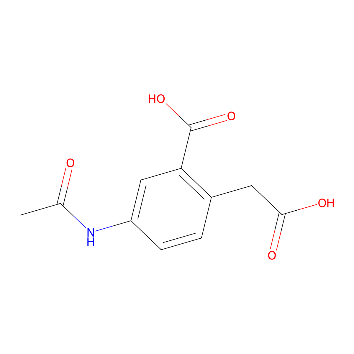 2-(Carboxymethyl)-5-acetamidobenzoic acid molecular structure, CAS 857817-75-5