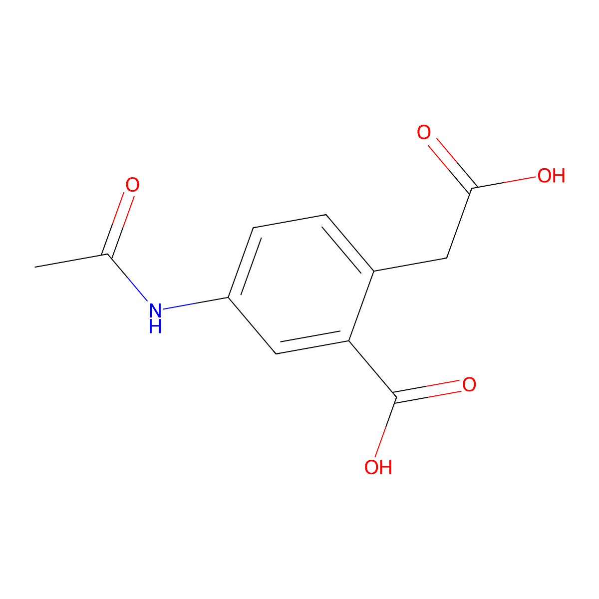 2-(Carboxymethyl)-5-acetamidobenzoic acid molecular structure, CAS 857817-75-5