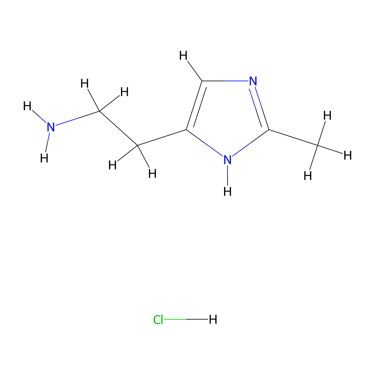 2-(2-Methyl-1H-imidazol-5-yl)ethan-1-amine--hydrogen chloride (1/1) molecular structure, CAS 857818-08-7