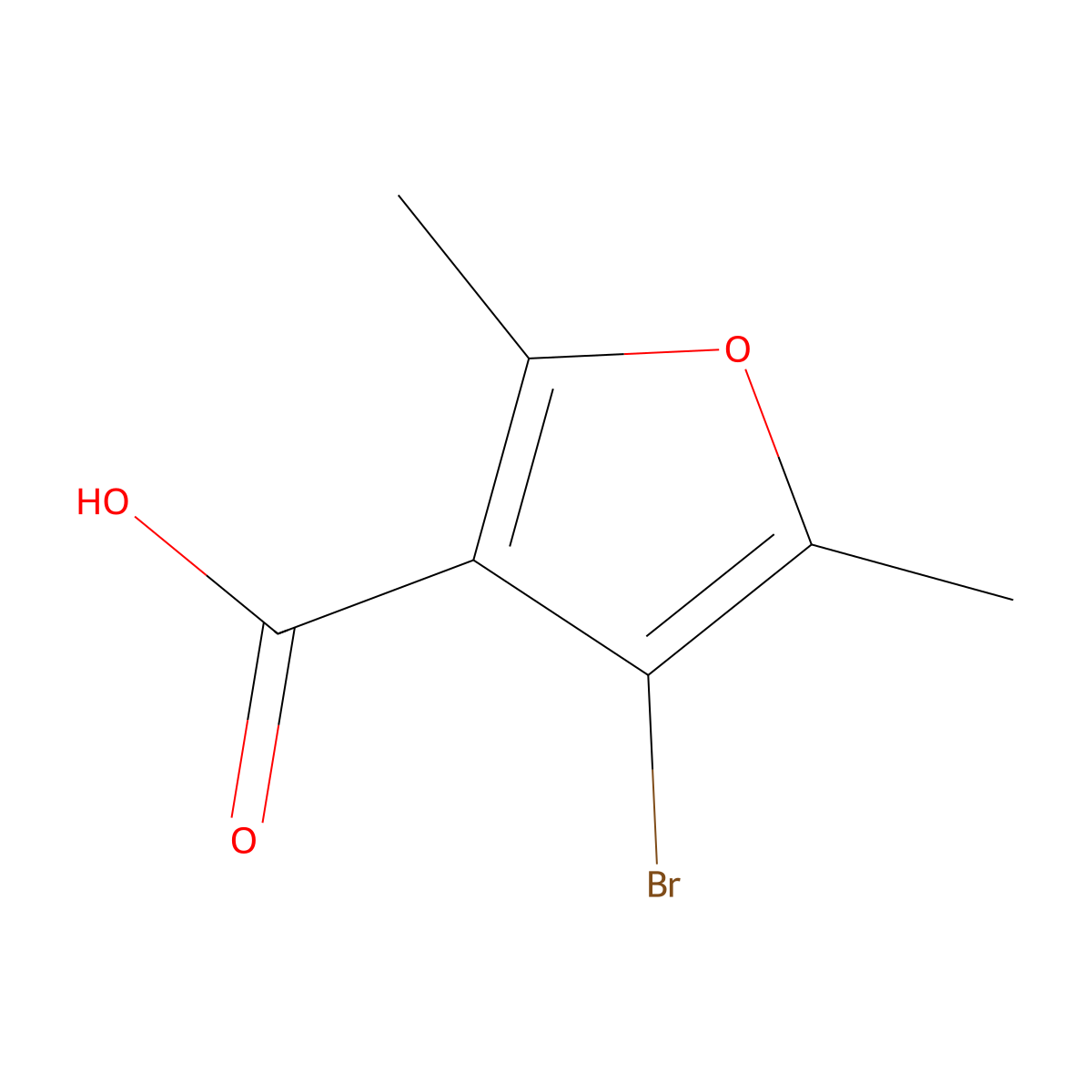 4-Bromo-2,5-dimethylfuran-3-carboxylic acid molecular structure, CAS 857821-46-6