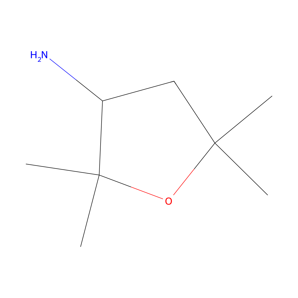 2,2,5,5-Tetramethyloxolan-3-amine molecular structure, CAS 857821-82-0