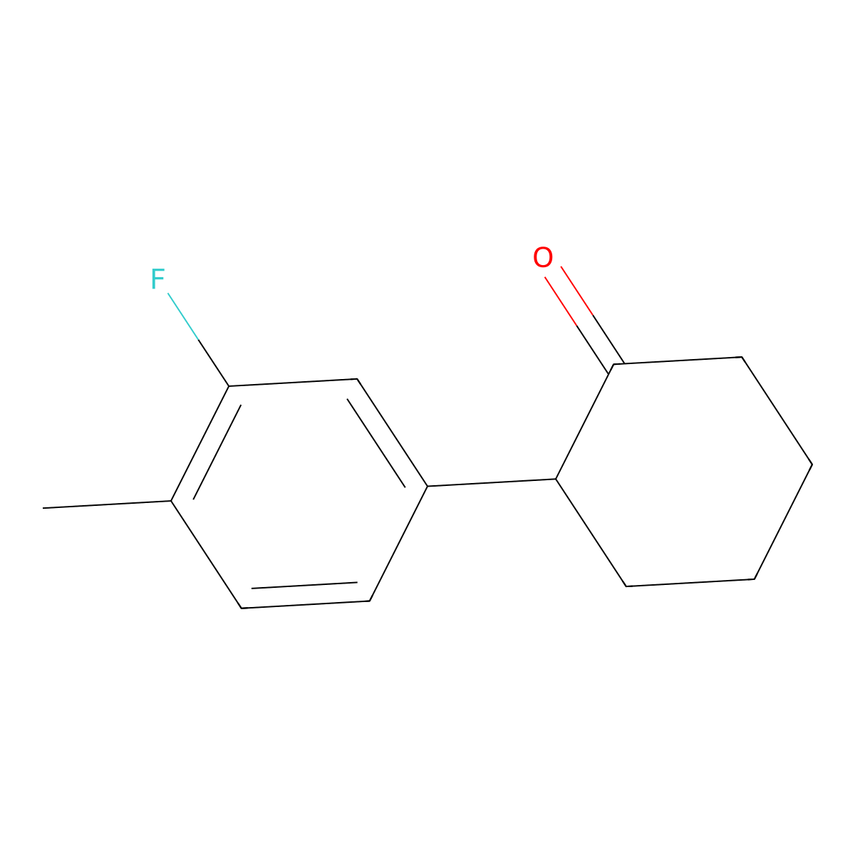 2-(3-Fluoro-4-methylphenyl)cyclohexan-1-one molecular structure, CAS 857872-79-8