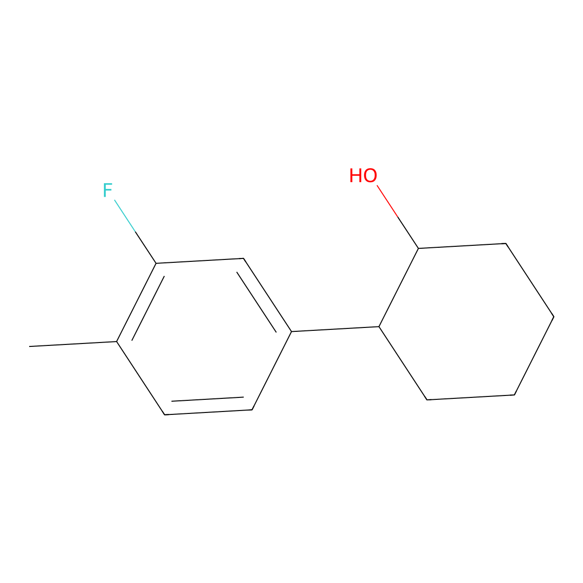 trans-2-(3-Fluoro-4-methylphenyl)cyclohexanol molecular structure, CAS 857872-81-2