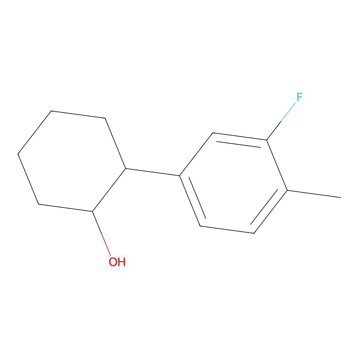 trans-2-(3-Fluoro-4-methylphenyl)cyclohexanol molecular structure, CAS 857872-81-2