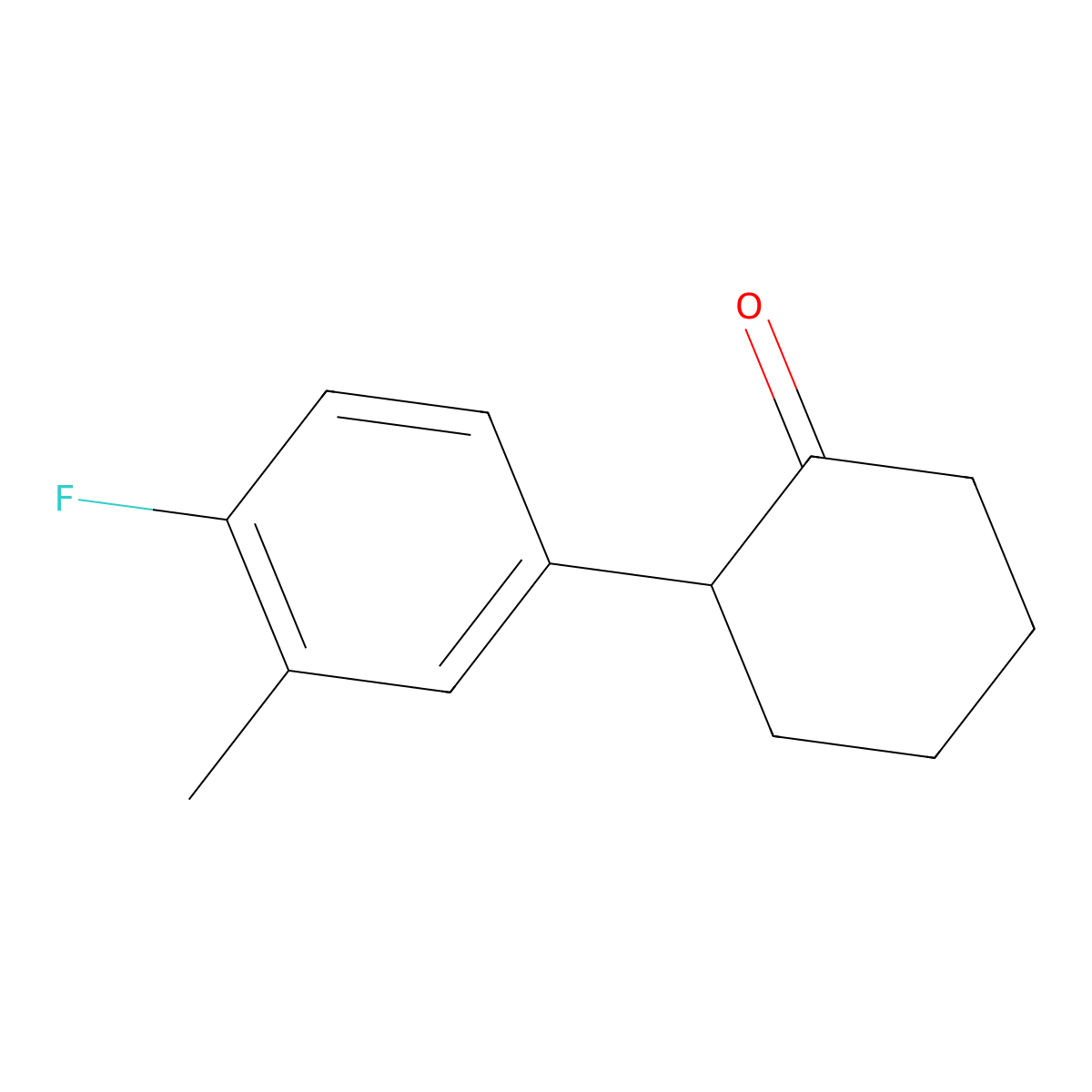 2-(4-Fluoro-3-methylphenyl)cyclohexan-1-one molecular structure, CAS 857872-88-9