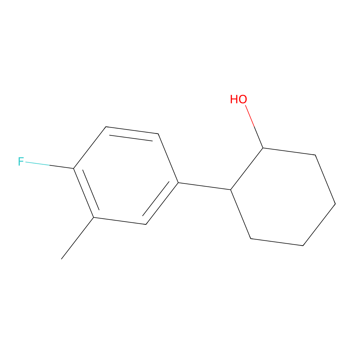trans-2-(4-Fluoro-3-methylphenyl)cyclohexanol molecular structure, CAS 857872-90-3
