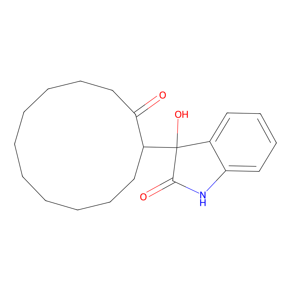 3-hydroxy-3-(2-oxocyclododecyl)-1,3-dihydro-2H-indol-2-one molecular structure, CAS 85788-73-4