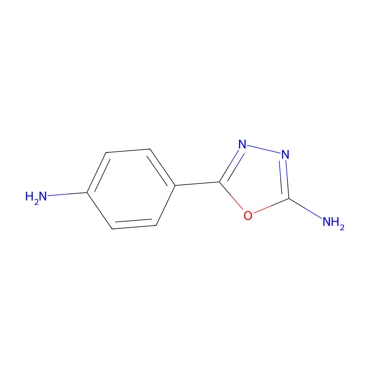 5-(4-Aminophenyl)-1,3,4-oxadiazol-2-amine molecular structure, CAS 85788-76-7