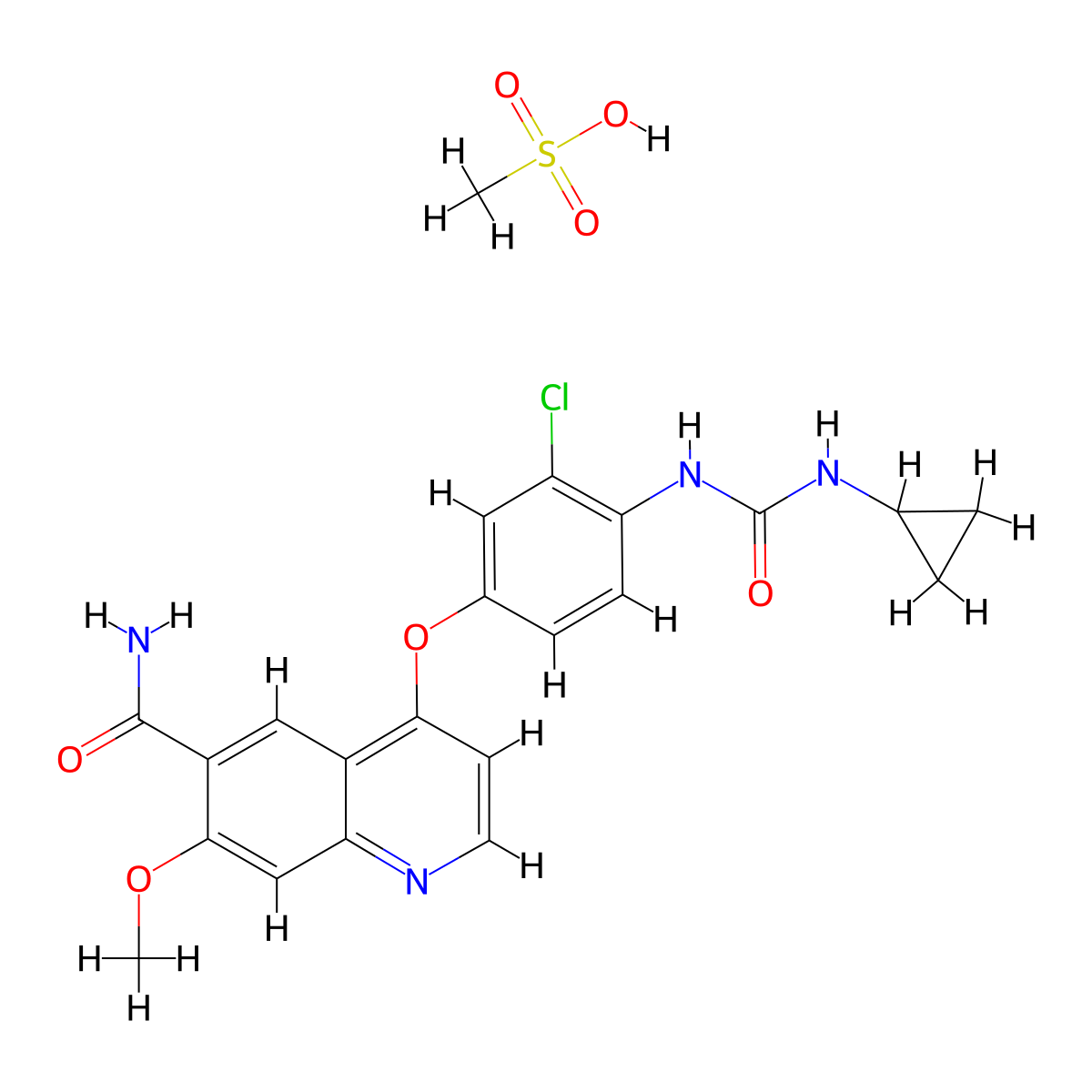 Lenvatinib Mesylate molecular structure, CAS 857890-39-2