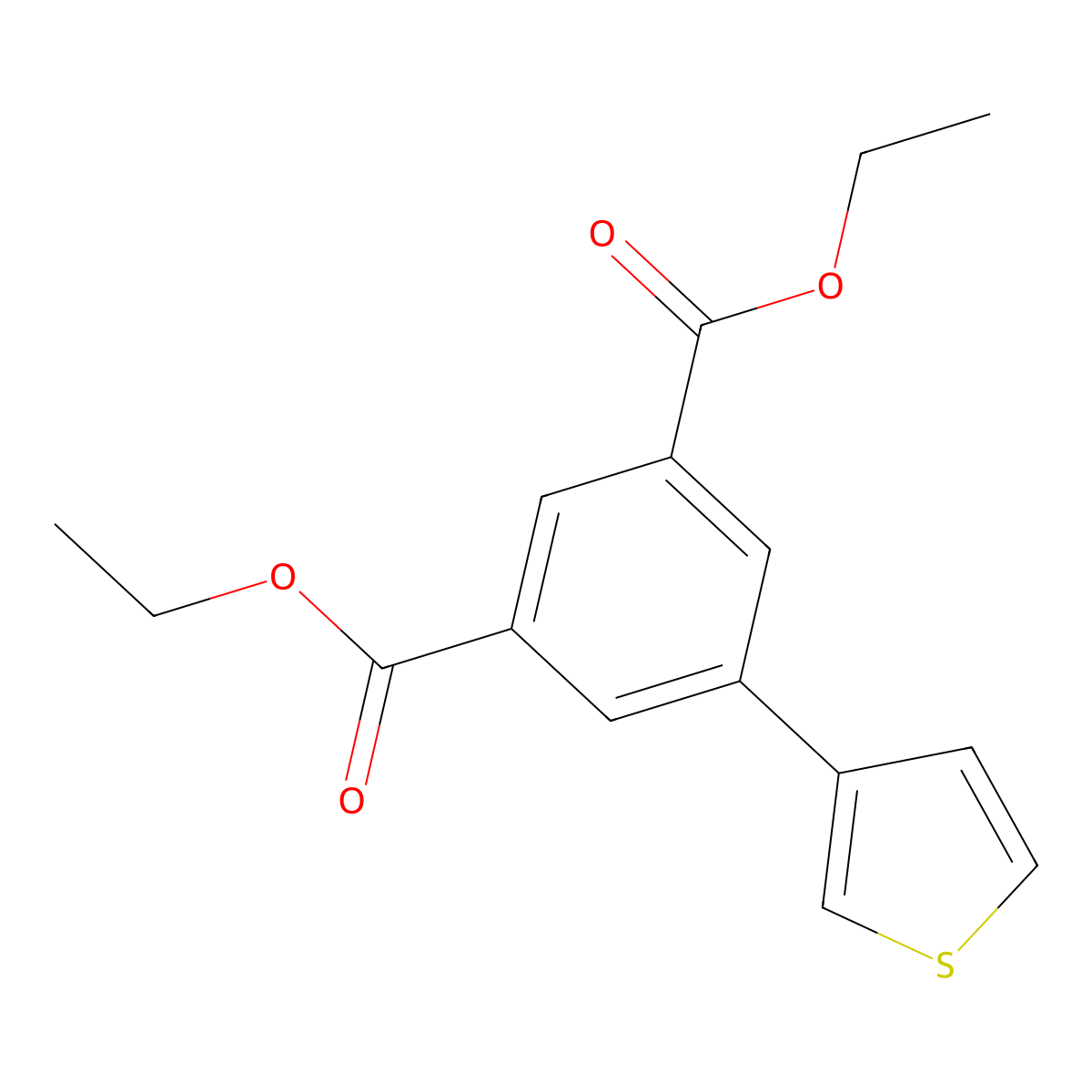 Diethyl 5-(thiophen-3-yl)isophthalate molecular structure, CAS 857895-48-8