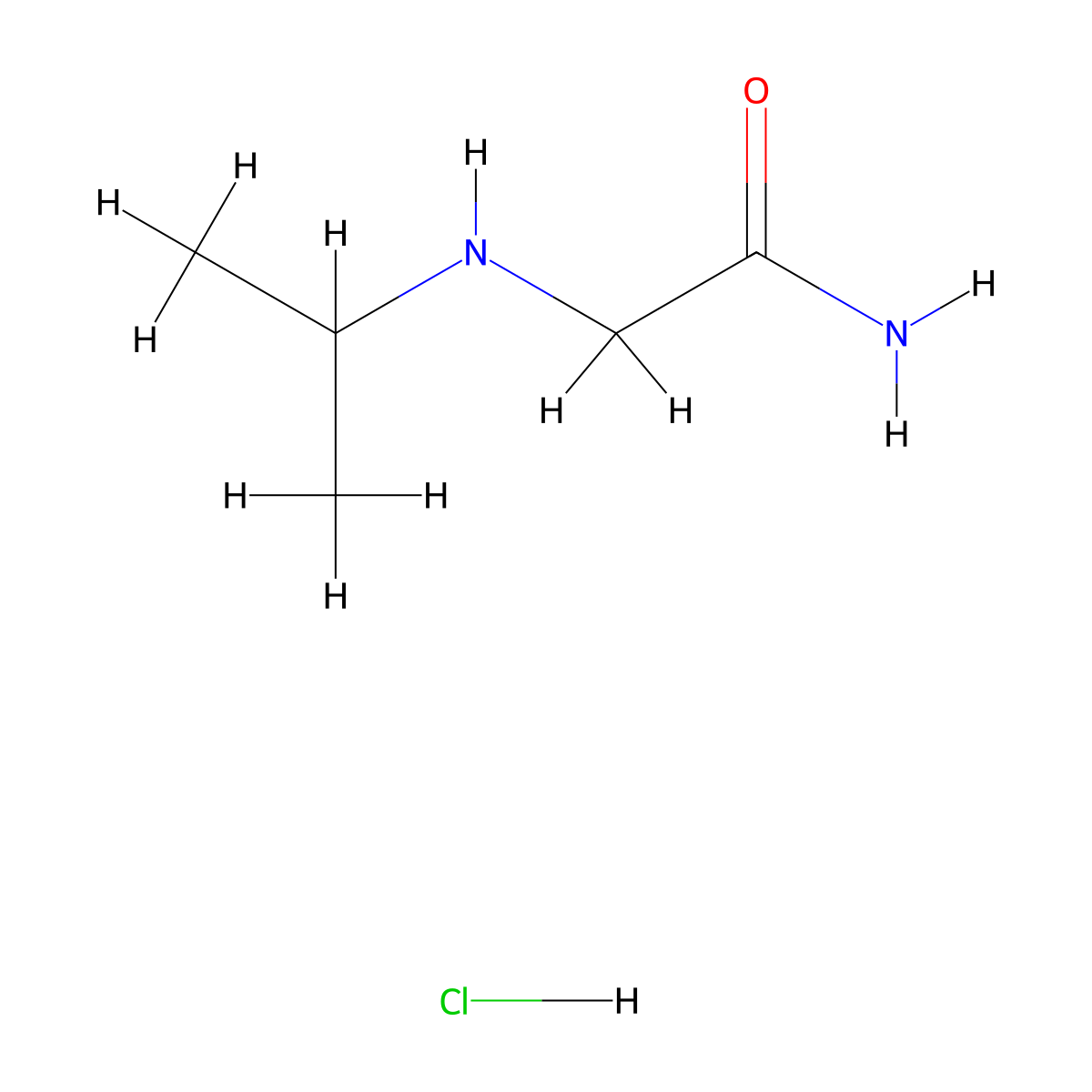 N~2~-Propan-2-ylglycinamide--hydrogen chloride (1/1) molecular structure, CAS 85791-77-1