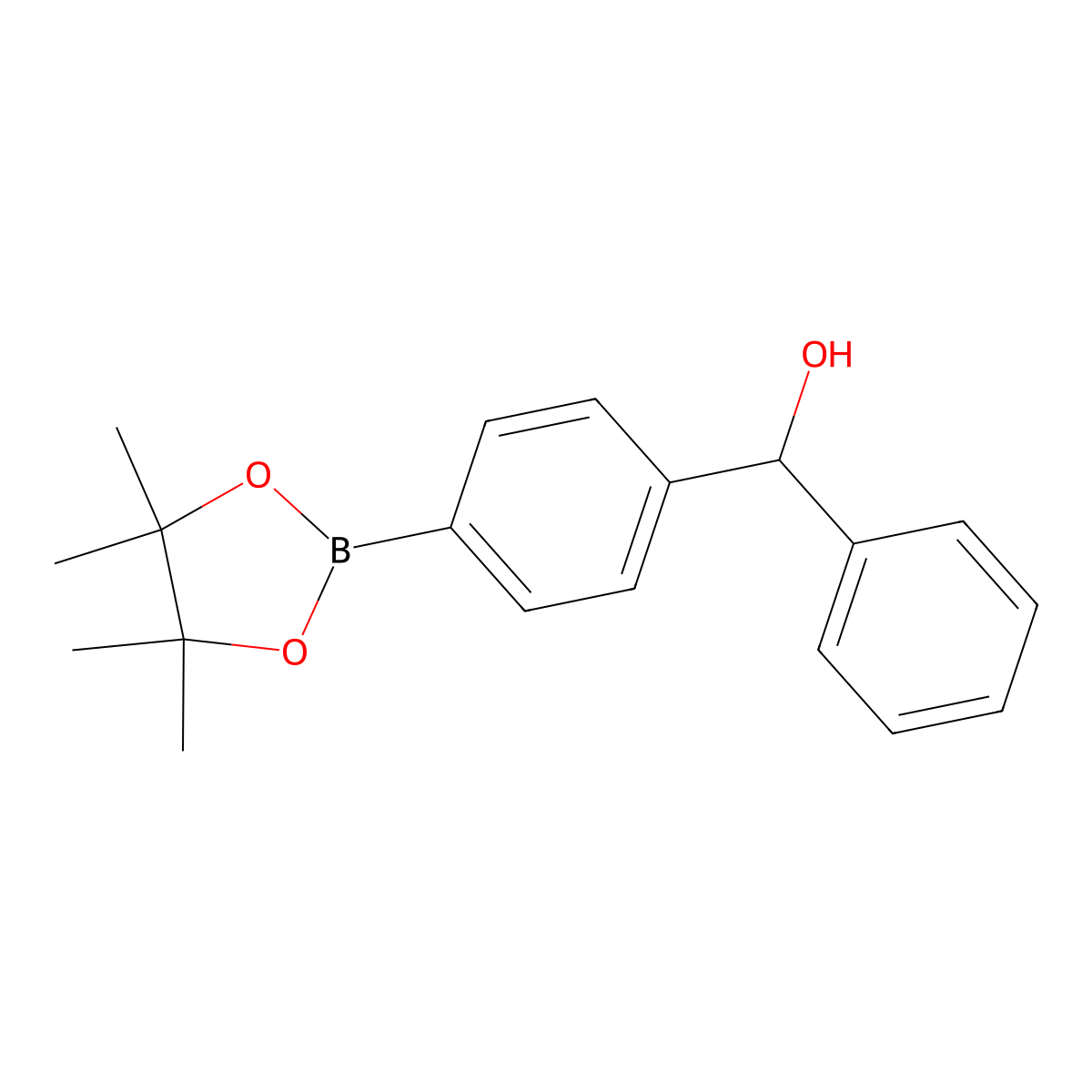 Phenyl(4-(4,4,5,5-tetramethyl-1,3,2-dioxaborolan-2-YL)phenyl)methanol molecular structure, CAS 857934-86-2