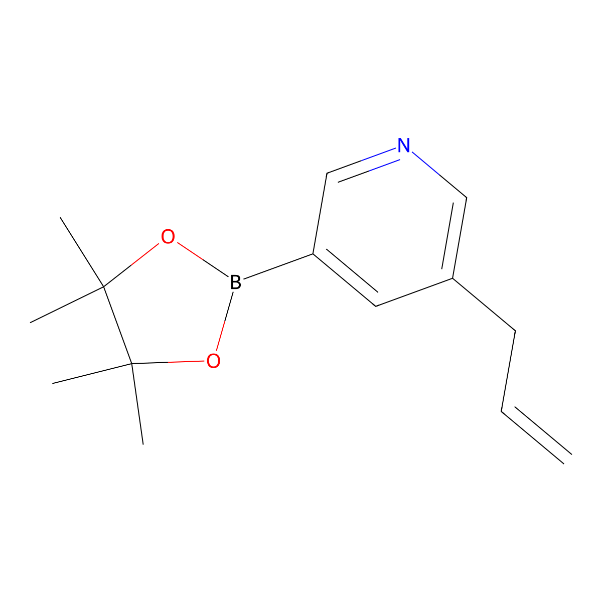 3-Allyl-5-(4,4,5,5-tetramethyl-1,3,2-dioxaborolan-2-YL)pyridine molecular structure, CAS 857934-96-4