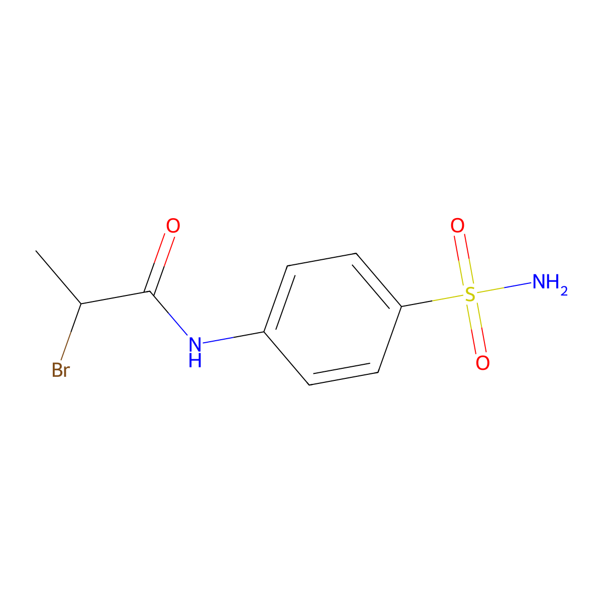 2-bromo-N-(4-sulfamoylphenyl)propanamide molecular structure, CAS 857943-19-2