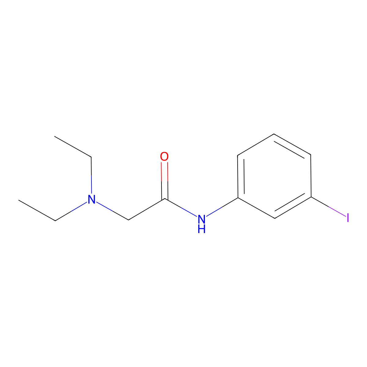 2-(diethylamino)-N-(3-iodophenyl)acetamide molecular structure, CAS 857949-61-2