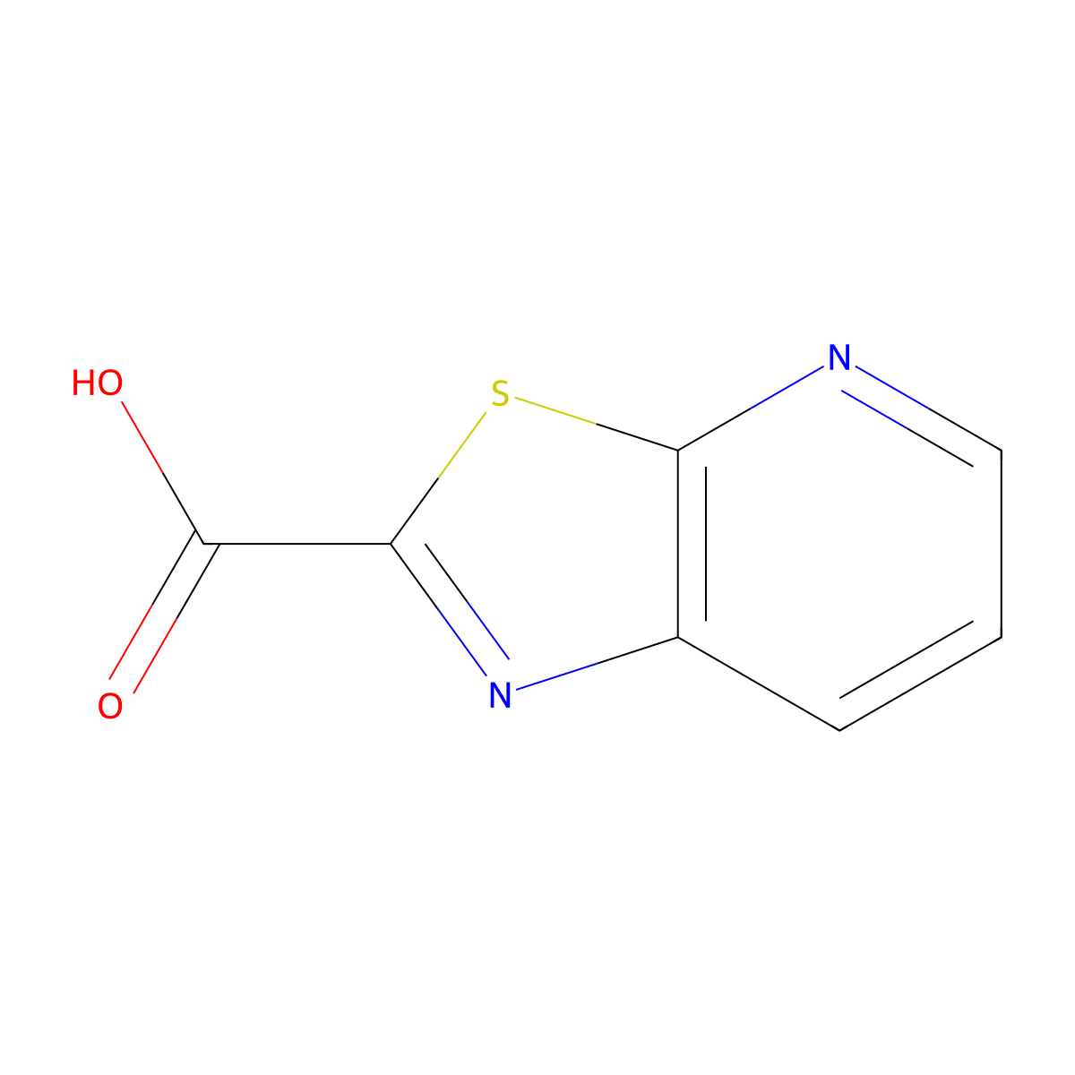 (1,3)Thiazolo(5,4-b)pyridine-2-carboxylic acid molecular structure, CAS 857969-93-8