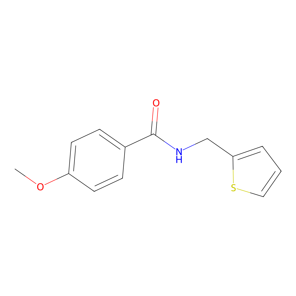 4-methoxy-N-(thiophen-2-ylmethyl)benzamide molecular structure, CAS 85797-10-0