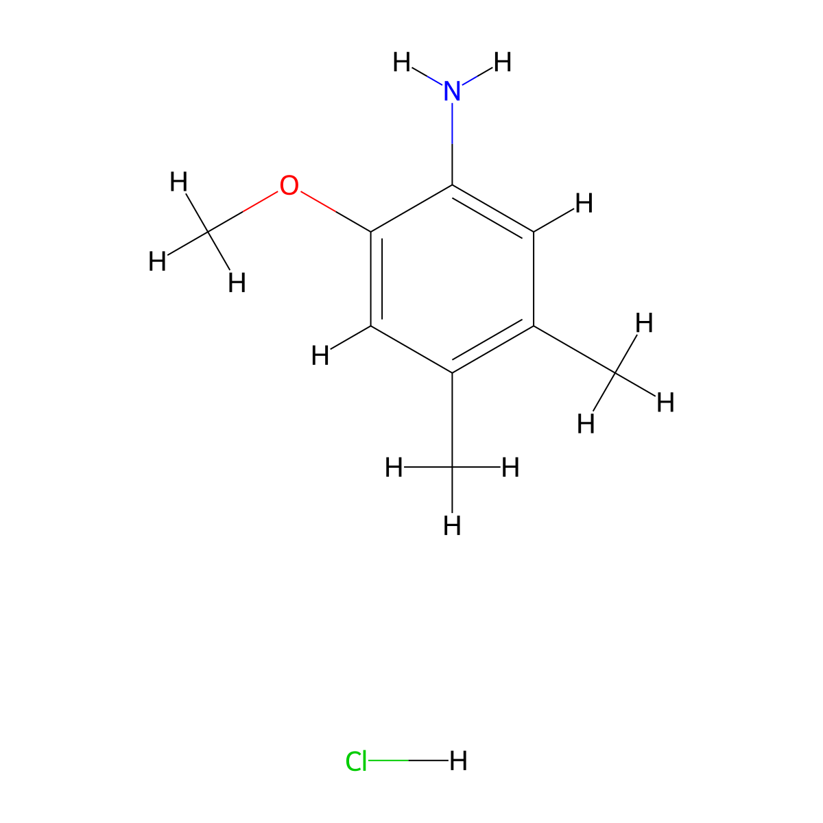 2-Methoxy-4,5-dimethylaniline hydrochloride molecular structure, CAS 857974-06-2