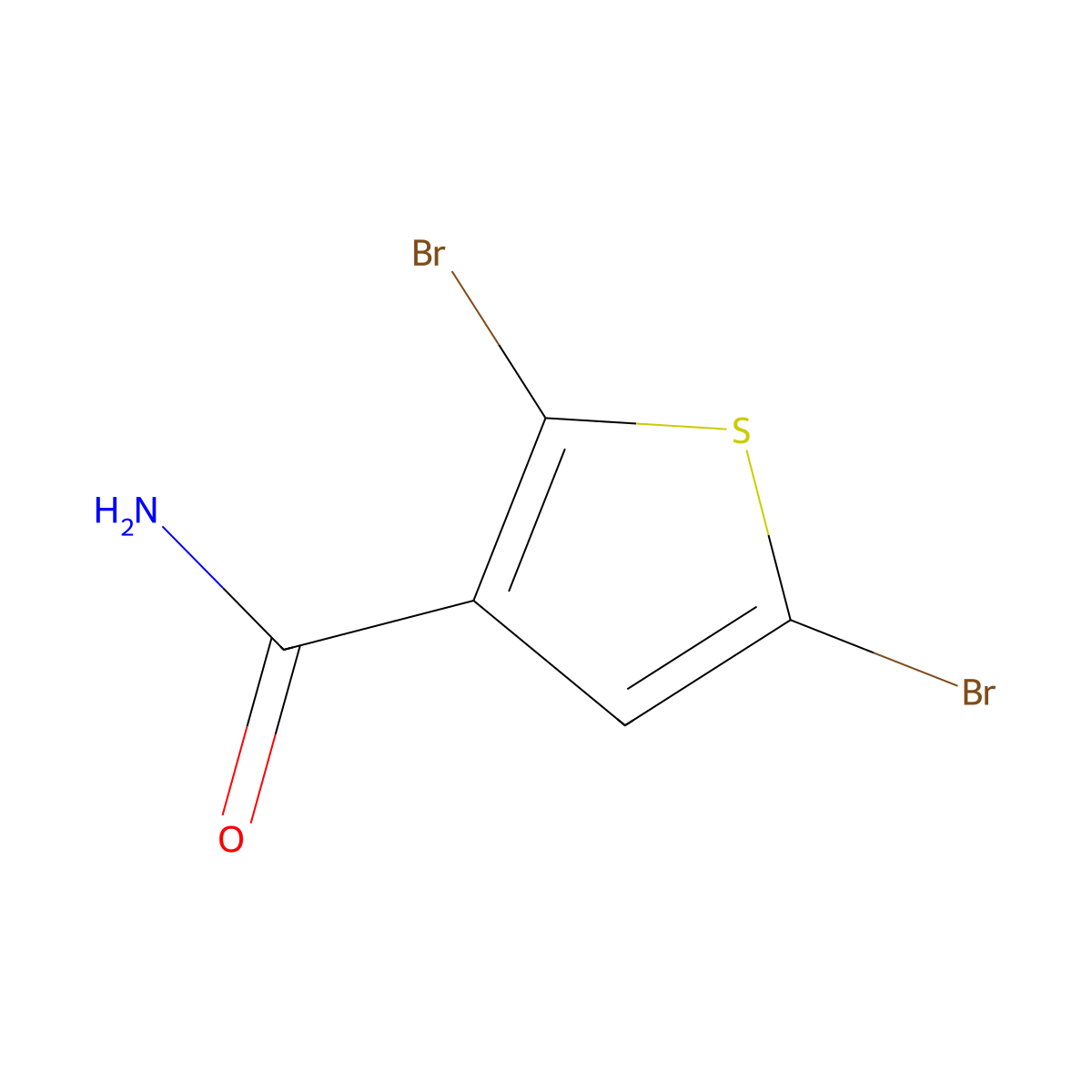 2,5-Dibromothiophene-3-carboxamide molecular structure, CAS 857979-62-5